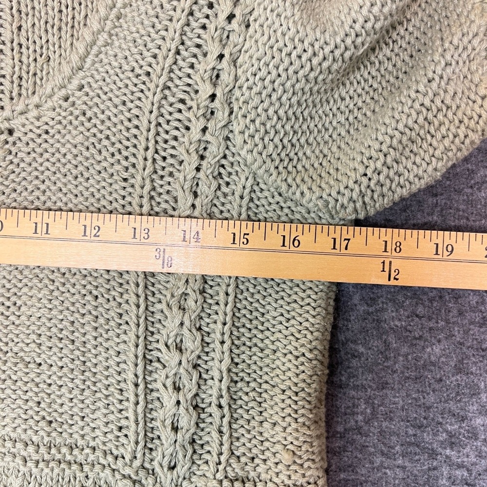 Vintage Hand Knit Cropped Sweater Sage Green Sz M 90s Y2K Fairy Cottagecore Boho - Picture 5 of 11